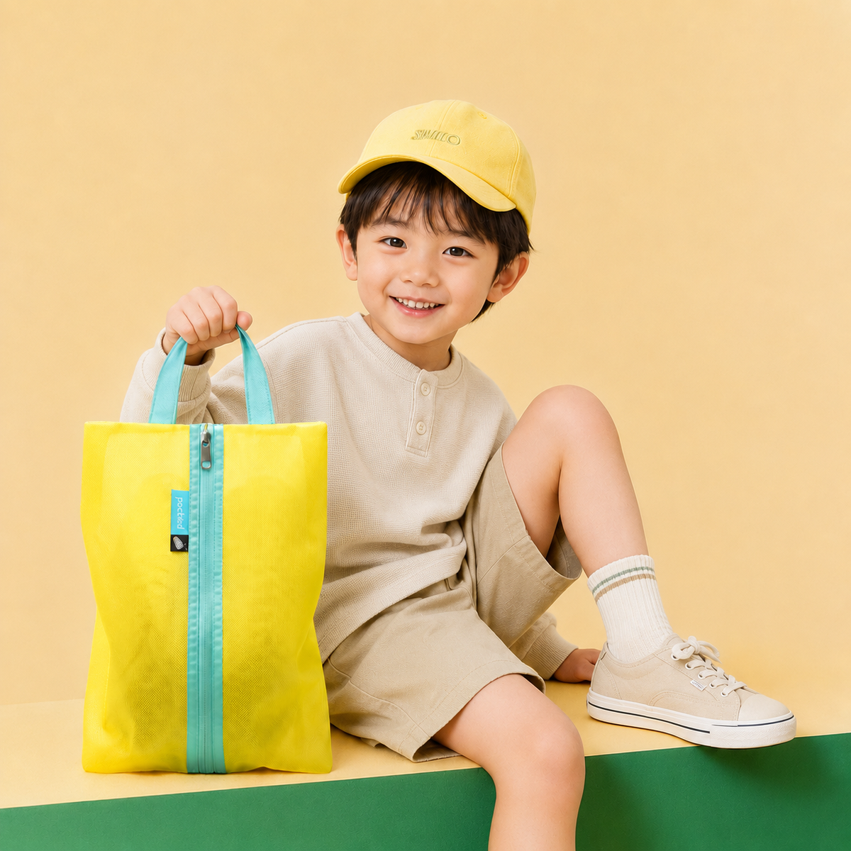 pack all旅行中の荷物整理と快適な移動を表現したイメージ