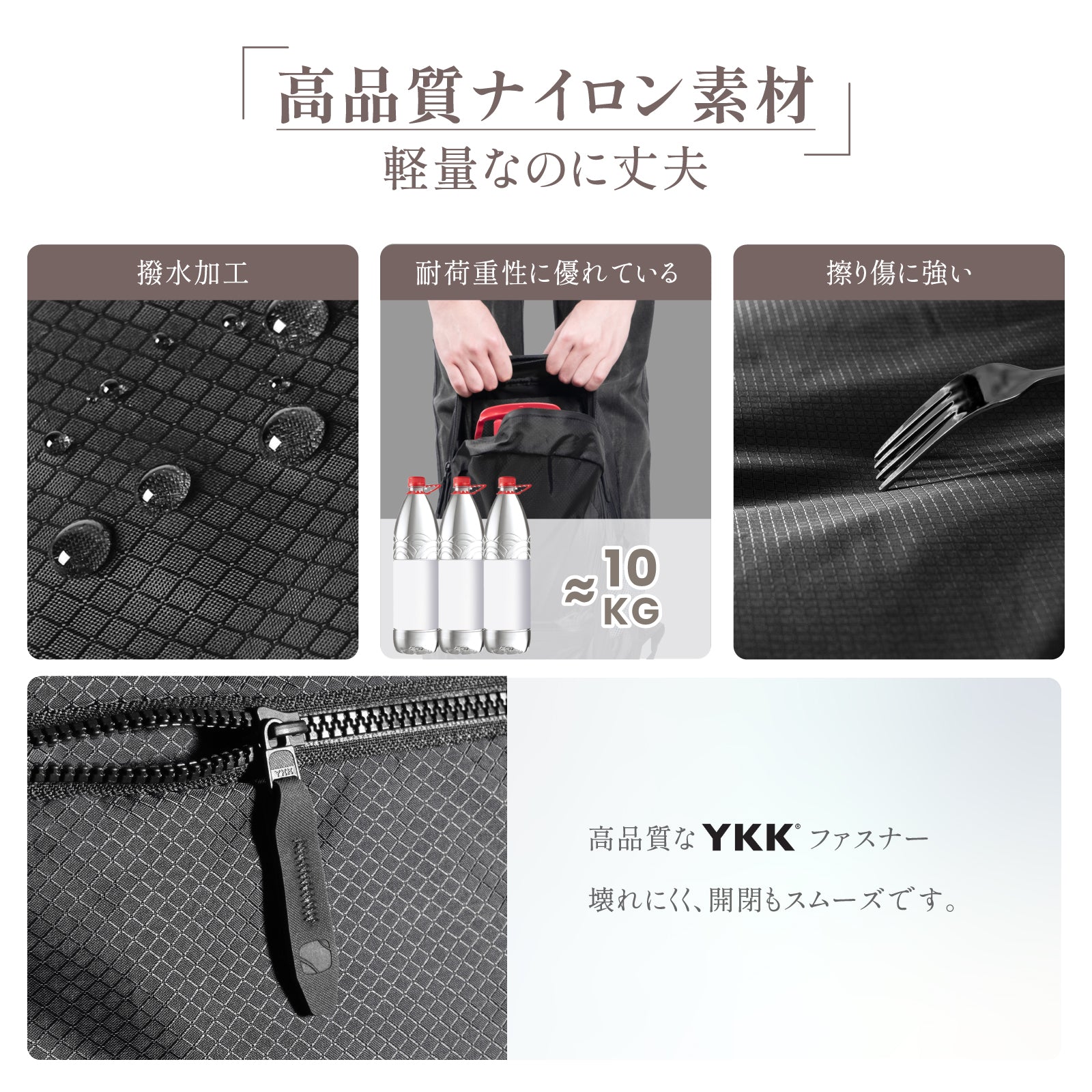 Pack Allの防水バックパック。スムーズジッパーで安全な収納に最適。