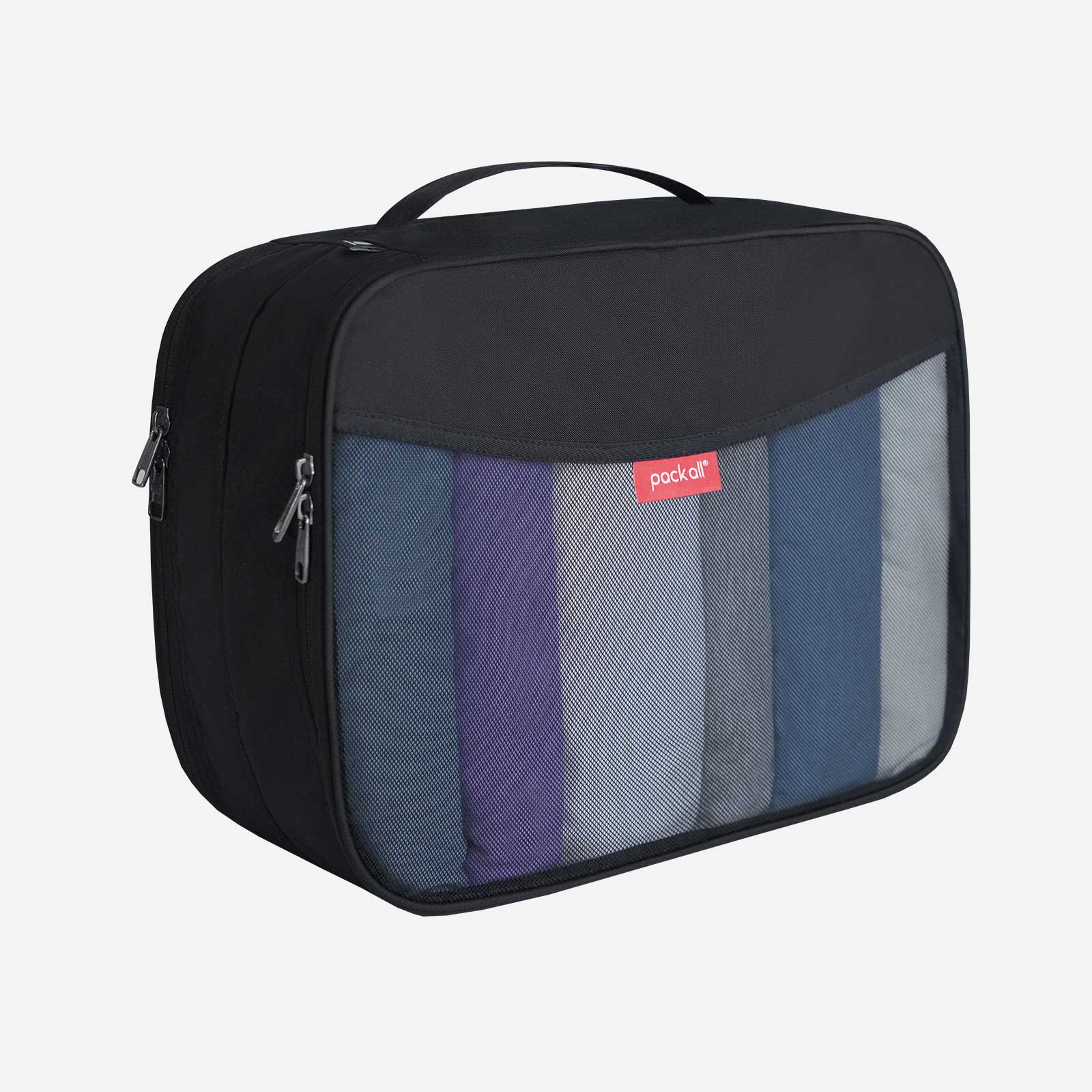 PACKALL 旅行用ランドリー収納バッグ 衣類仕分け/ブラック/サイズ- L